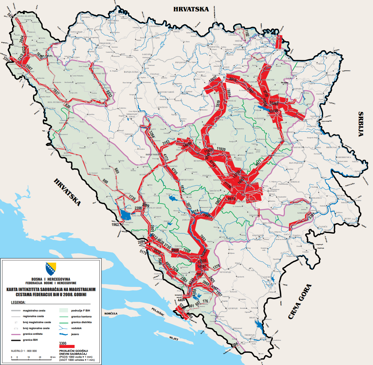 karta bih ceste Ceste Svih Kategorija   AC, BC, MC, RC, LC   Sarajevo Construction karta bih ceste