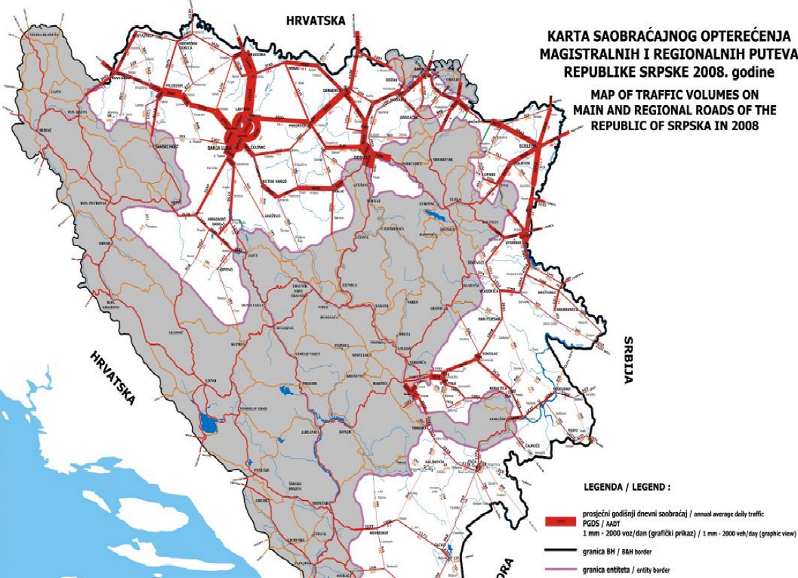 karta bih ceste Ceste Svih Kategorija   AC, BC, MC, RC, LC   Sarajevo Construction karta bih ceste