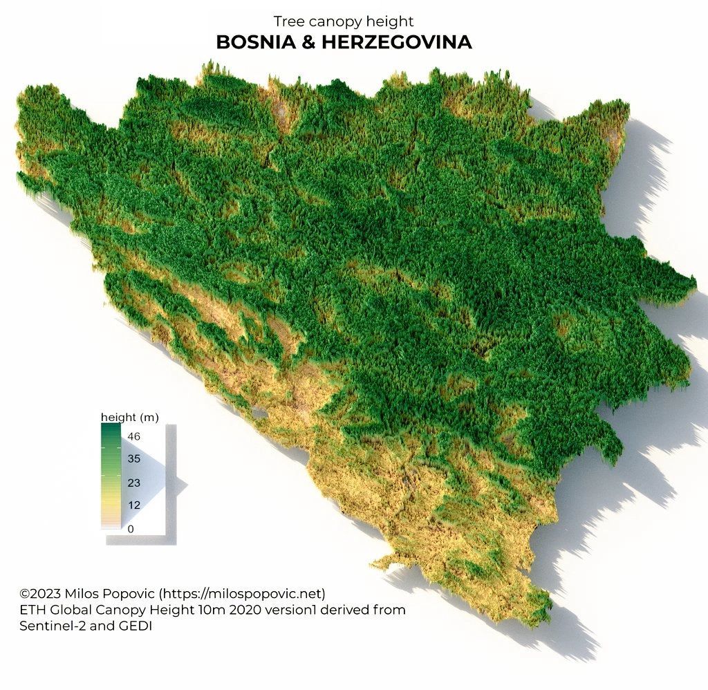 mapa suma bih